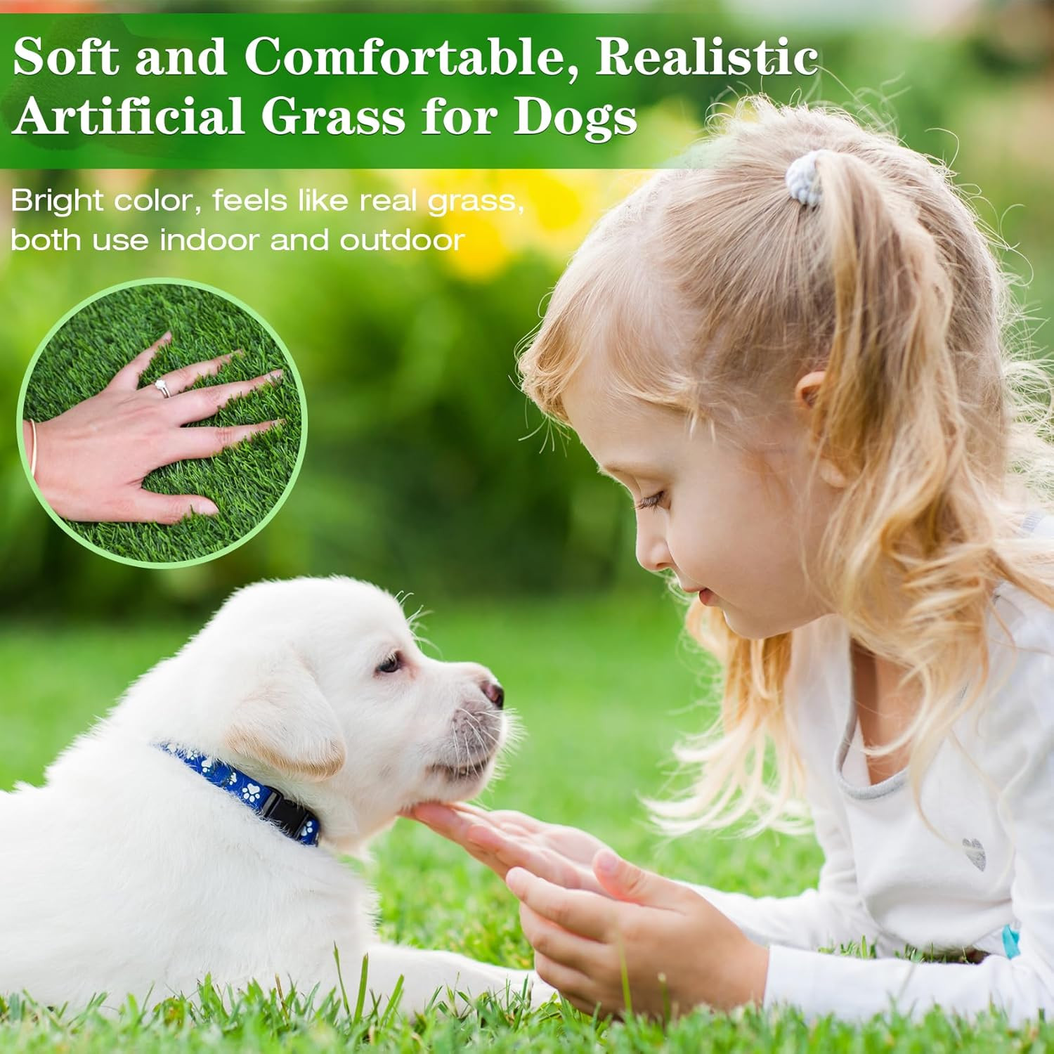 34″ X 23″ Fake Grass Pee Pad for Dogs Potty Training Turf Pets Mat – Indoor Outd