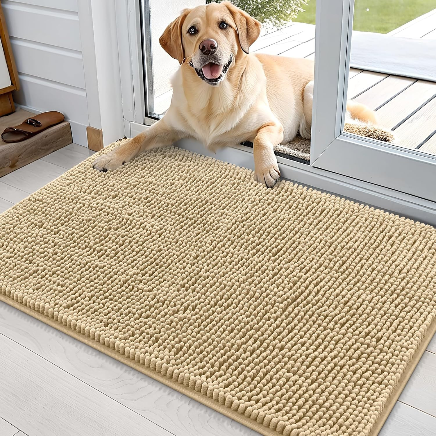 Dog Door Mat for Muddy Paws 36X24, Absorbs Moisture and Dirt, Absorbent Non-Slip