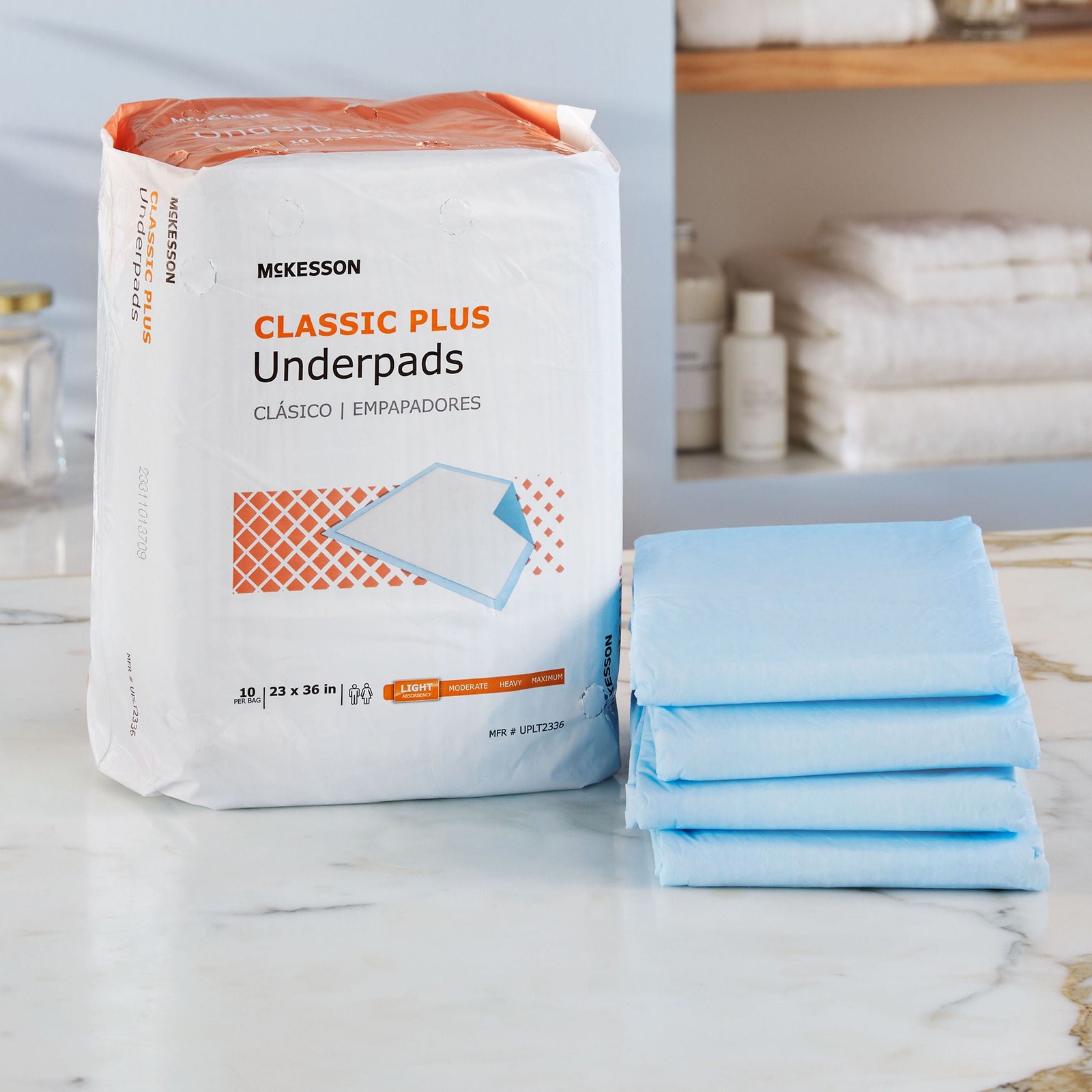 10 McKesson Adult Bed Chair Urinary Incontinence Disposable Underpads 23×36″