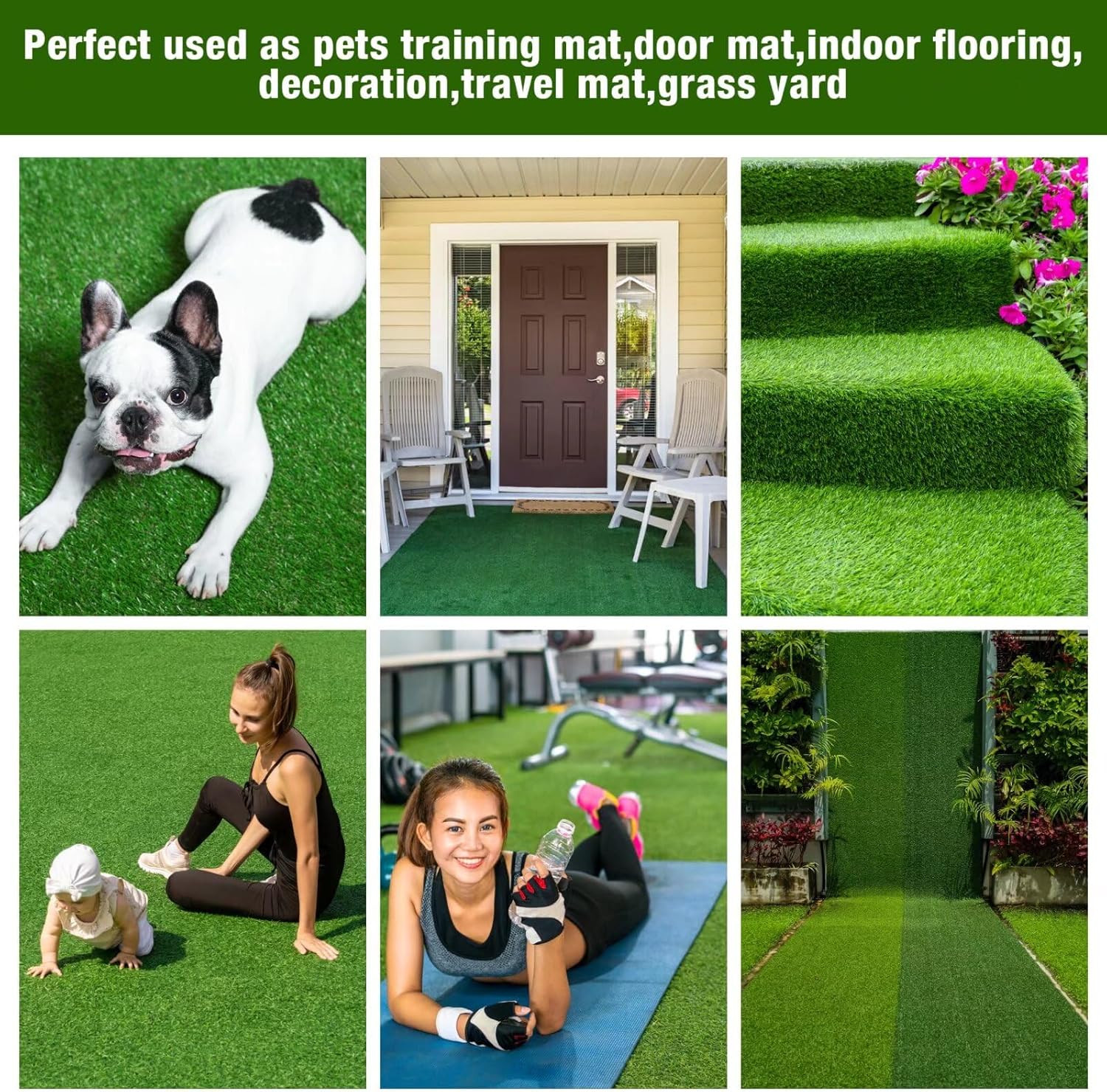 Grass Pad for Dog Large Size – 2FTx6FT, Dog Potty Training Turf, Indoor Outdoor