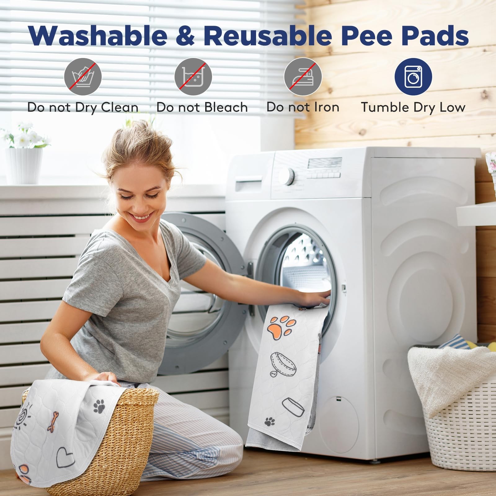 Washable Pee Pads for Dogs 2 Pack Large 41×41 Super Absorbent Reusable Pad
