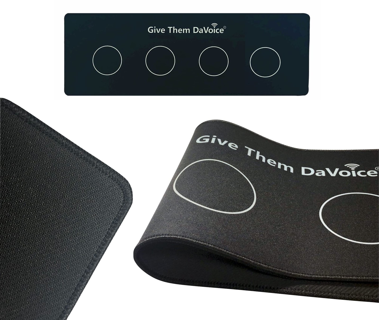 DaVoice Dog Button Mat (4 Placements) for 8″ x 24″, Black