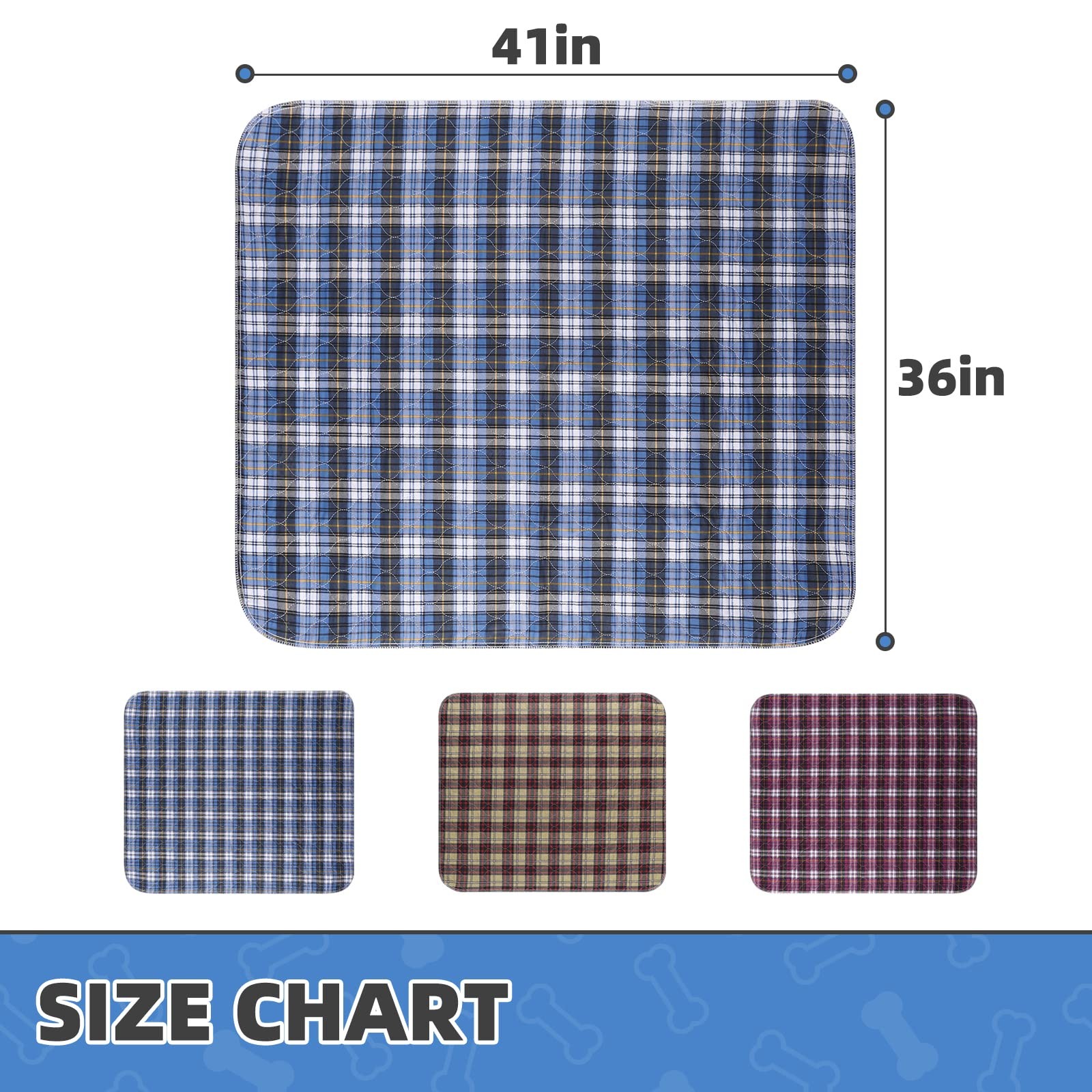 KOOLTAIL Washable Pee Pads for Dogs Waterproof & NonSlip Plaid Puppy Potty T…