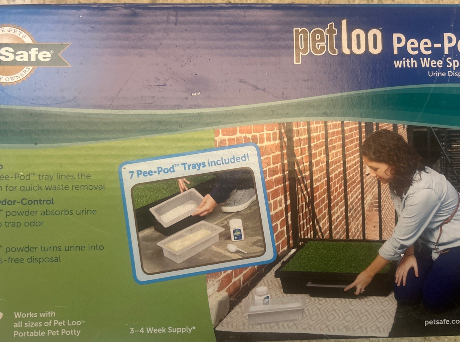 Pet safe Petloo Pe-Pod With Wee Sponge Urine Disposal Kit 7 Trays New