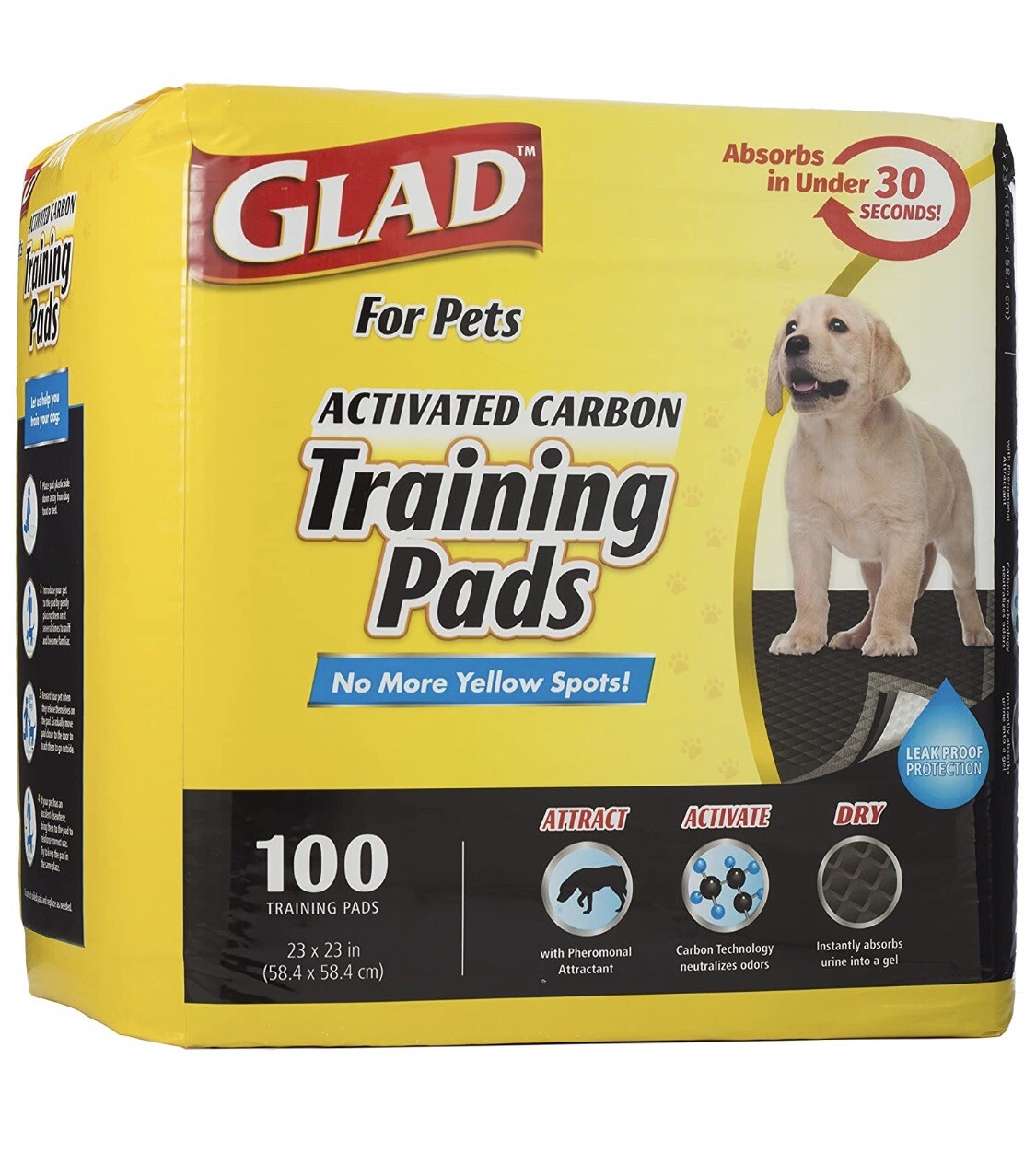 Glad Puppy Training Pads for Absorbing 100 Counts – Black