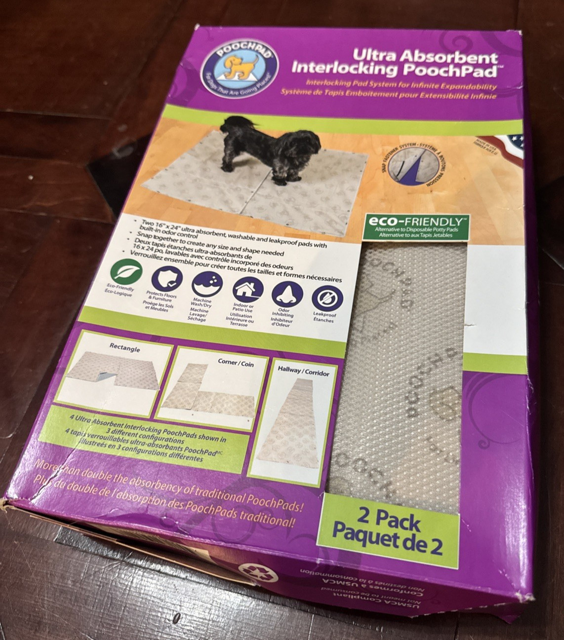 16″x24″ POOCHPAD Reusable ULTRA ABSORBENT INTERLOCKING PAD BEIGE 2 PACK w/Snaps