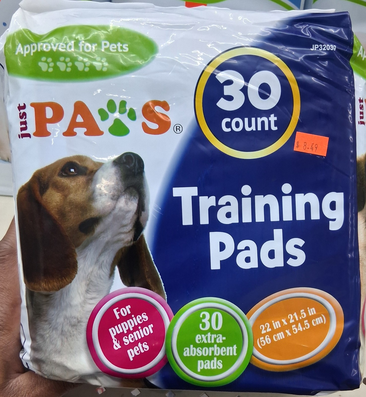just PAWS Training Pad 30 Count 22×21.5 Extra-Absorbent Puppies Senior Pets