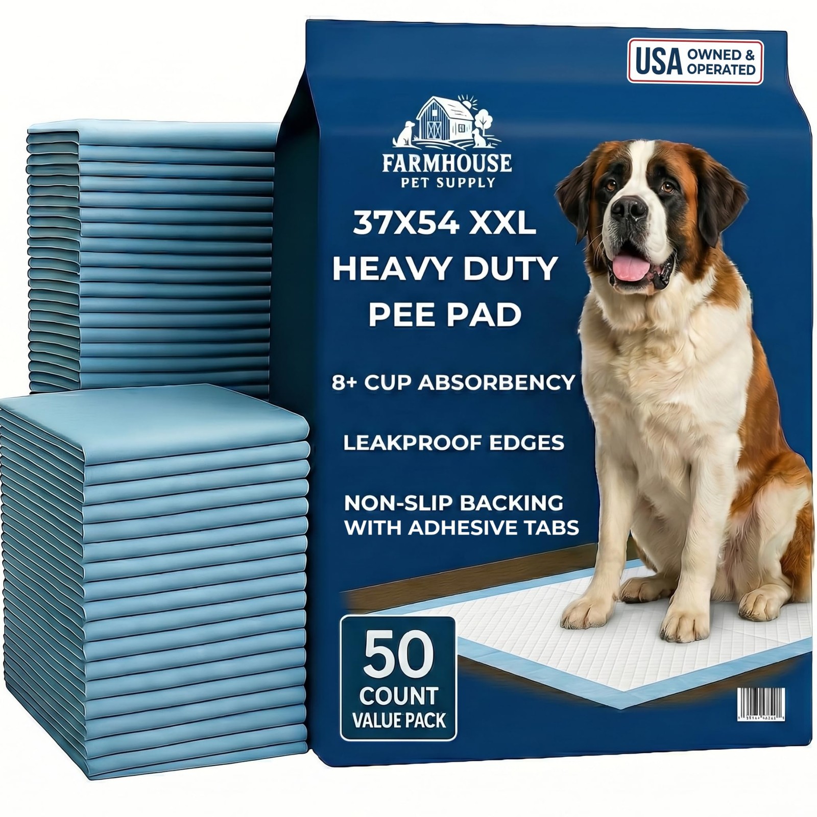 Pee Pads for Dogs Extra Large 37×54 XXL – 50 Count Leak Proof Heavy Duty with…