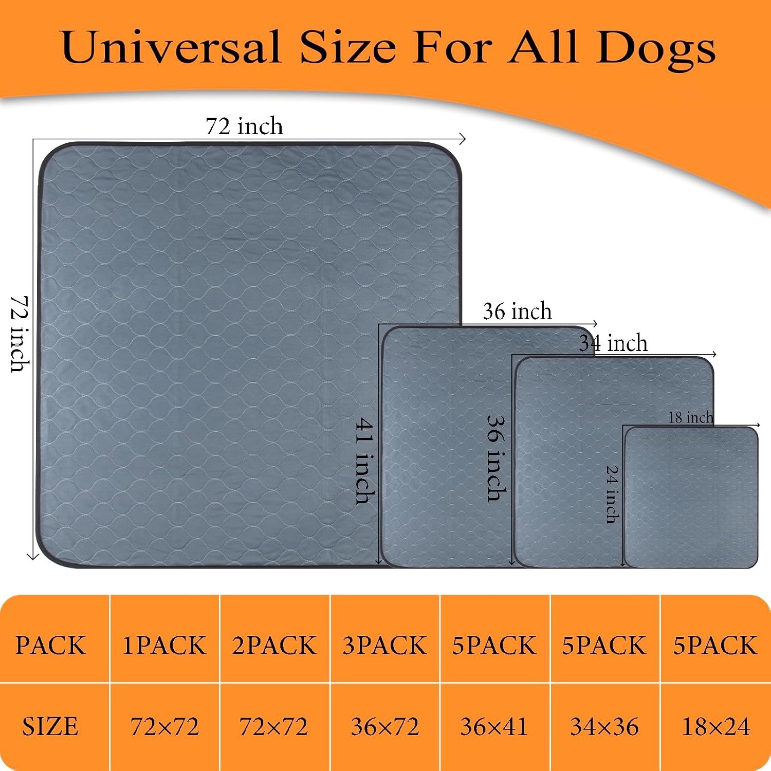 Alfombras Lavables para Perros 36×41 Paquete de 5 Reutilizables Antidesliz