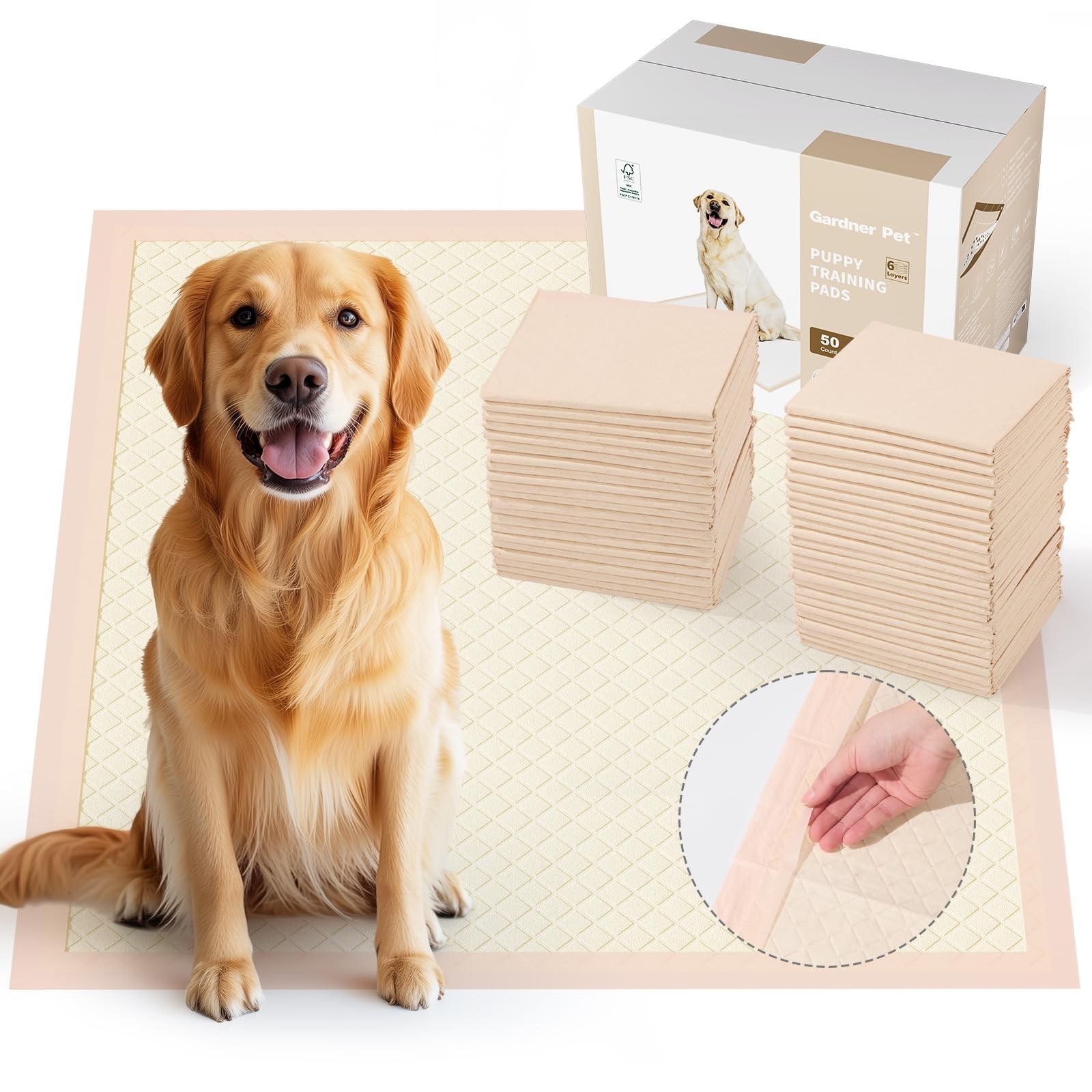 Gardner Pet Disposable Puppy Pads XL, 28″x34″ Super Absorbent & Leak-Proof Fu…