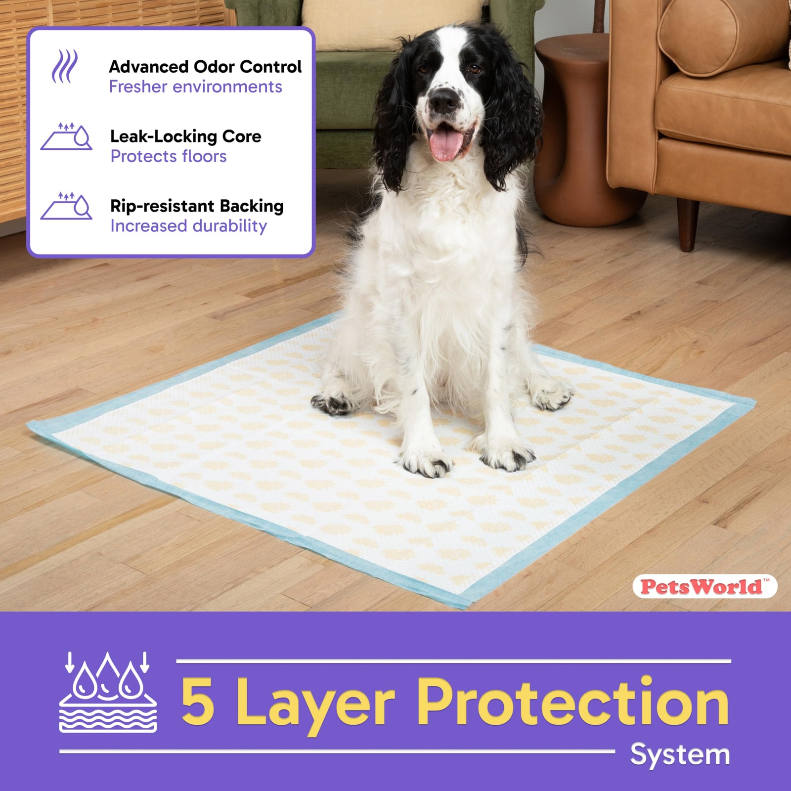 Giant Dog Potty Pads, Odor-Eliminating, 36″ x 36″, Ultra Absorbent 5-Layer Le…