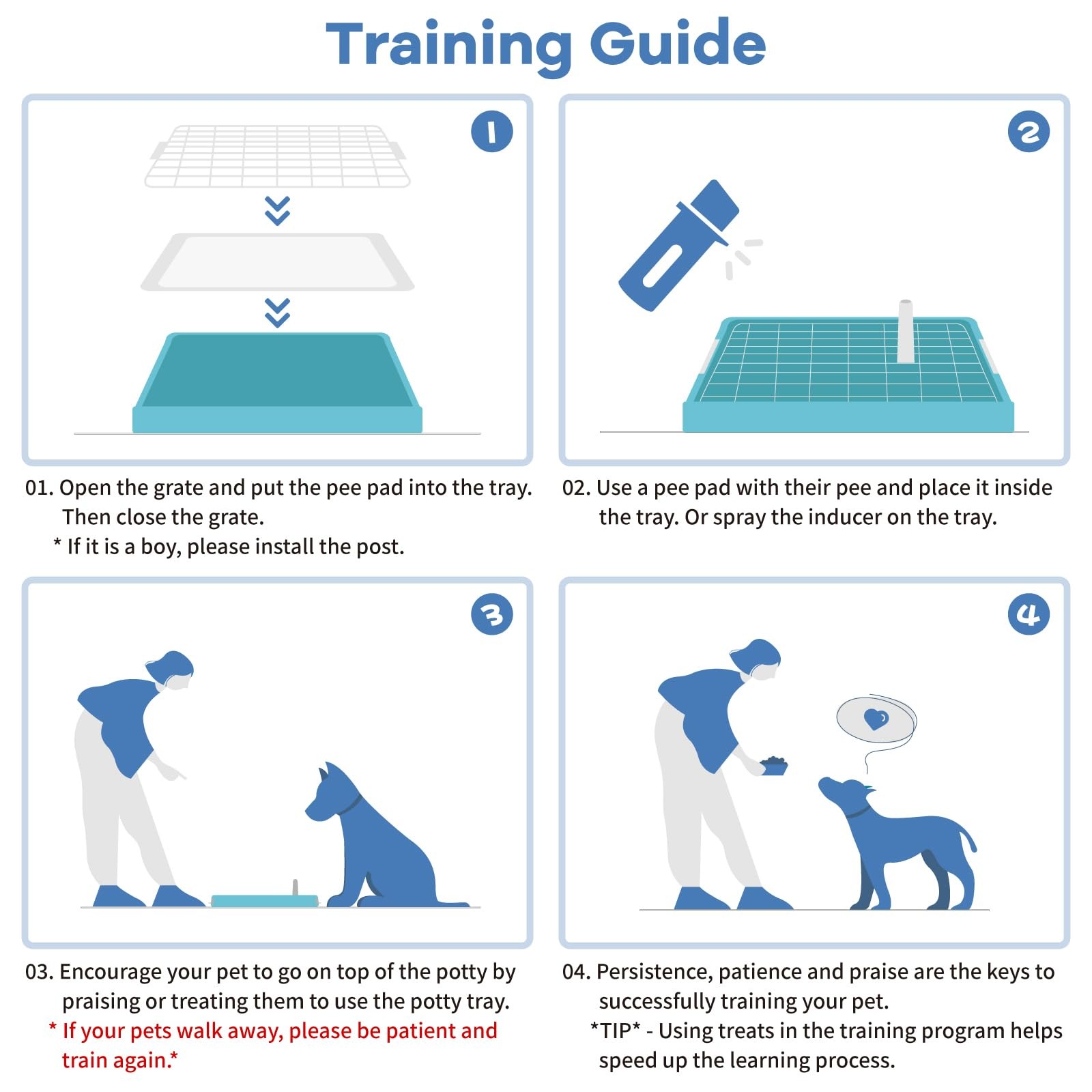 Dog Potty Tray Toilet 20″x14″ – Indoor Pee Pad Holder With 8pcs Training Pads…
