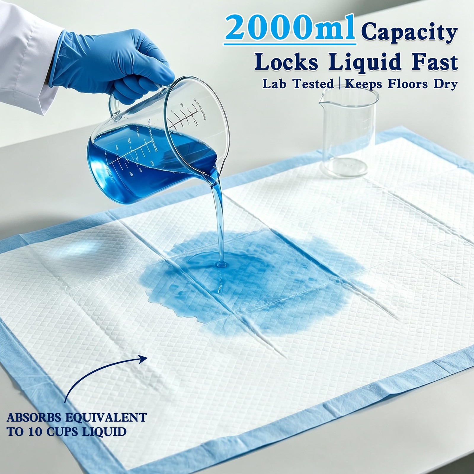 XXXXL Puppy Pads 36″x51″, 2000ml Dog Pee Pads, Leak-Proof 40 Ct